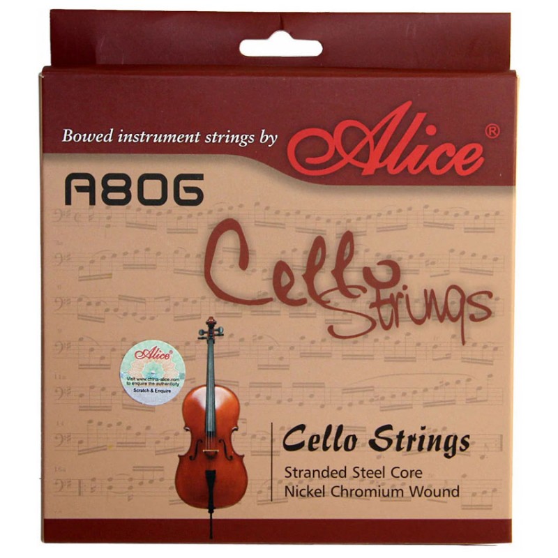 Струны для виолончели Alice A806 в упаковке